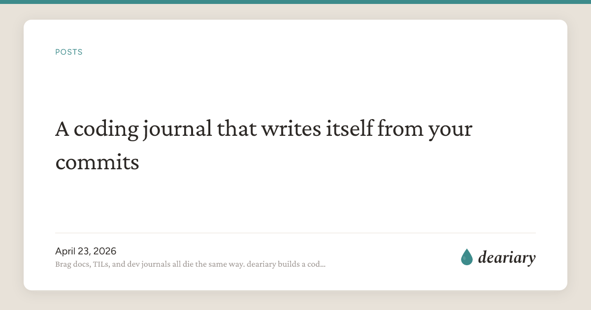 A coding journal that writes itself from your commits