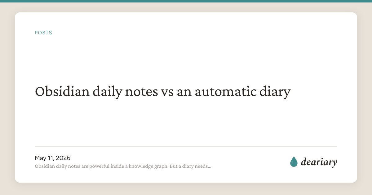 Obsidian daily notes vs an automatic diary