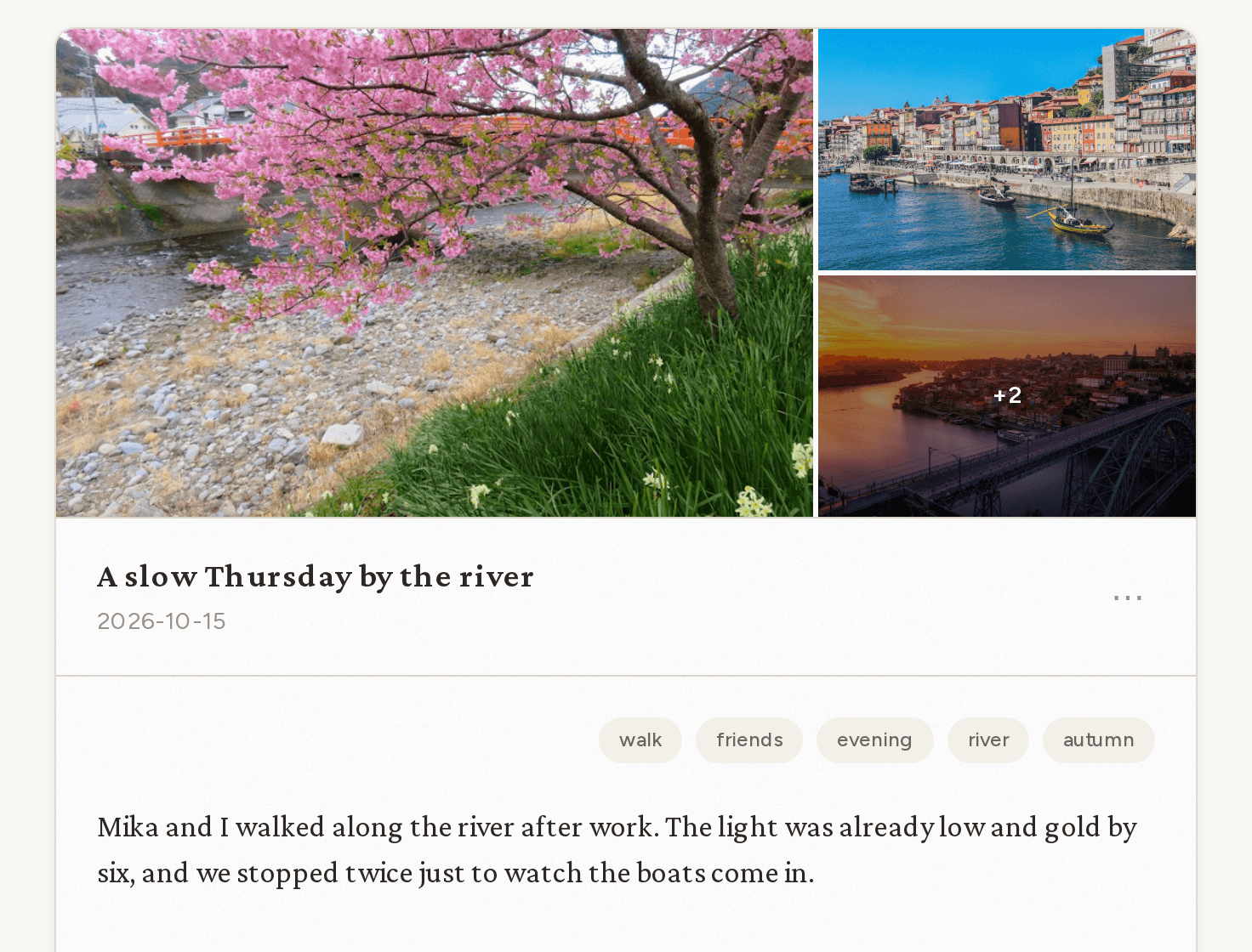 An entry page with a photo cover above the title